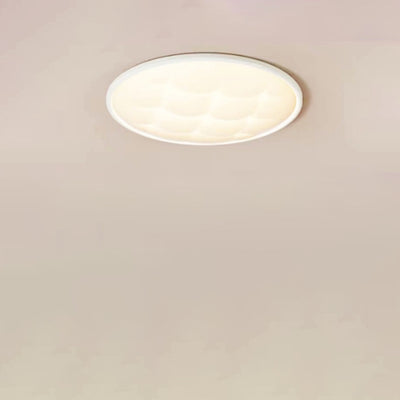 Modern Minimalist Round Lattice Iron PVC LED Flush Mount Ceiling Light For Bedroom