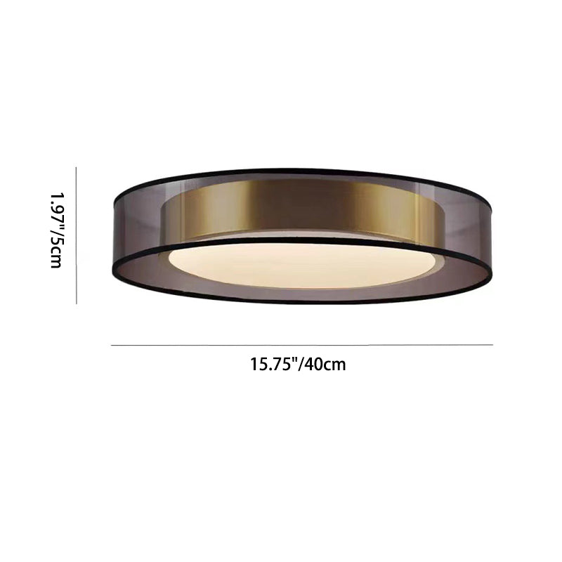 Contemporary Nordic Iron Brass Acrylic Round LED Flush Mount Ceiling Light For Living Room