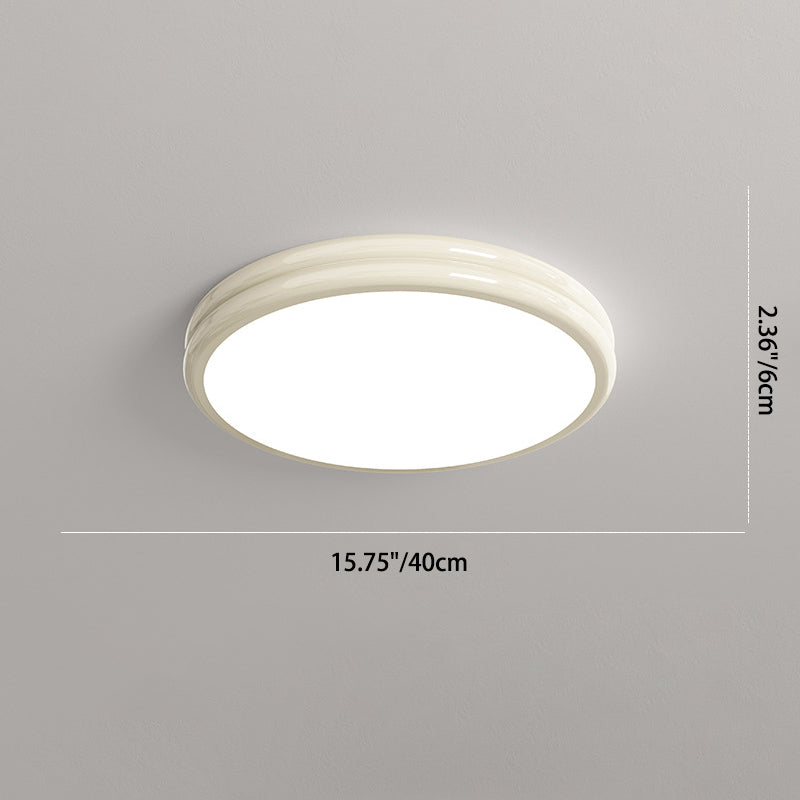 Modern Minimalist Double Layer Round Aluminum Acrylic LED Flush Mount Ceiling Light For Bedroom