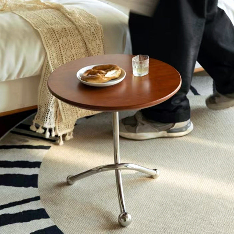 Contemporary Nordic Round Tripod Base Density Plate Stainless Steel Coffee Table For Living Room