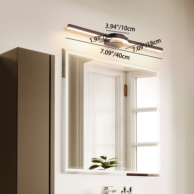 Modern Minimalist Long Rectangular Bent Half Round Base Iron Aluminum Acrylic LED Vanity Light Mirror Front Wall Sconce Lamp For Bathroom