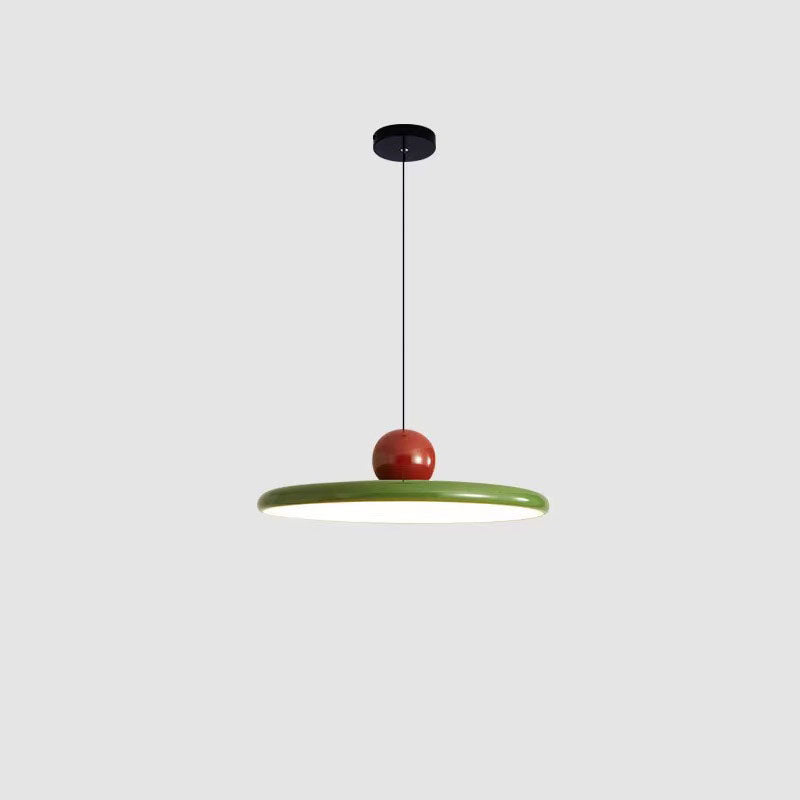 Soucoupe volante ronde scandinave contemporaine, suspension LED en fer acrylique pour salon 