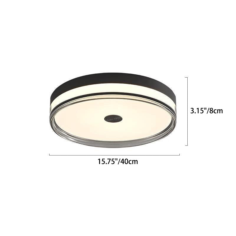 Modern Minimalist Acrylic Round Glass LED Flush Mount Ceiling Light For Bedroom