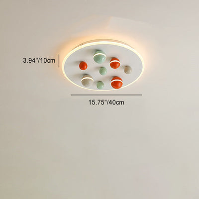 Contemporary Scandinavian Aluminum Colorful Magic Bean Acrylic LED Flush Mount Ceiling Light For Living Room