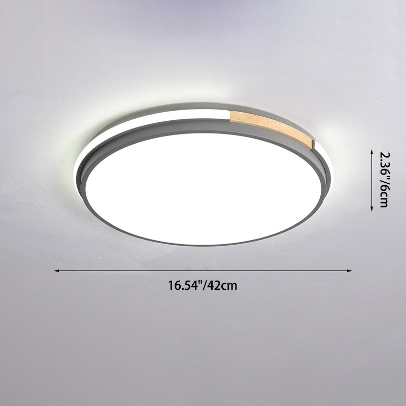 Modern Minimalist Round Circle Iron Acrylic LED Flush Mount Ceiling Light For Bedroom