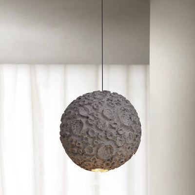 Contemporary Creative Irregular Porous Planet Shade 1-Light Pendant Light For Living Room