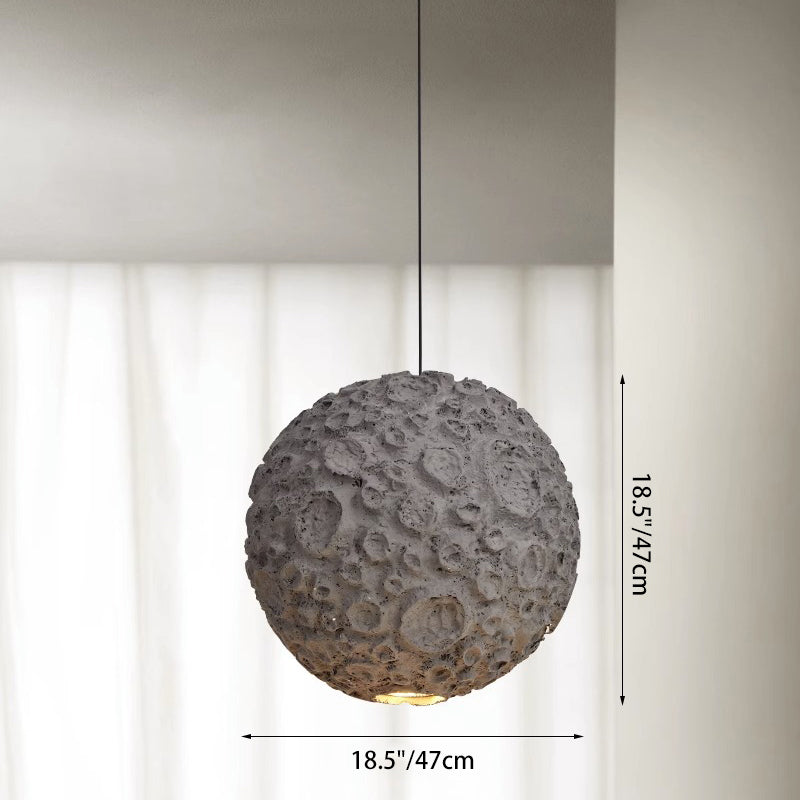 Contemporary Creative Irregular Porous Planet Shade 1-Light Pendant Light For Living Room