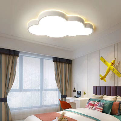 Contemporary Creative Kids Cloud Iron Acrylic PMMA LED Flush Mount Ceiling Light For Bedroom