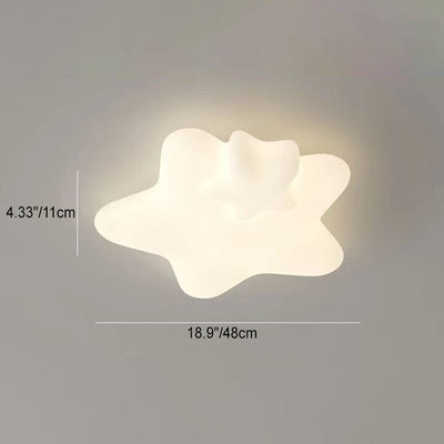 Contemporary Creative Kids Star Moon Iron PE LED Flush Mount Ceiling Light For Bedroom