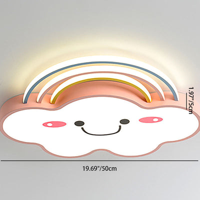 Contemporary Creative Rainbow Cloud Acrylic Shade LED Flush Mount Ceiling Light For Bedroom