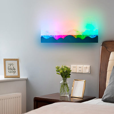 Modern Creative Wrought Iron Colorful Strip LED Wall Sconce Lamp