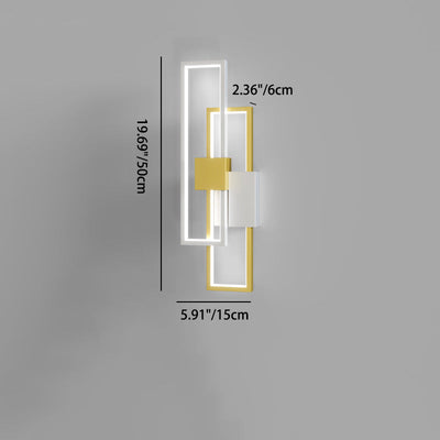 مصباح حائط LED مستطيل مزدوج حديث بسيليكون وألومنيوم وحديد لغرفة المعيشة 