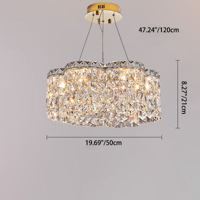 Modern Minimalist Flower Stainless Steel Crystal LED Chandelier For Living Room