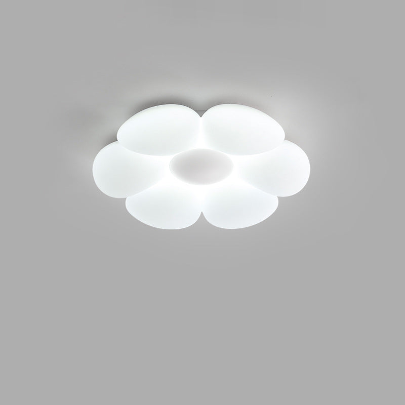 Contemporary Creative Daisy Flower PE Iron LED Flush Mount Ceiling Light For Bedroom