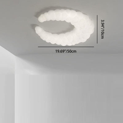 Modern Minimalist Moon Iron Plastic LED Flush Mount Light For Living Room