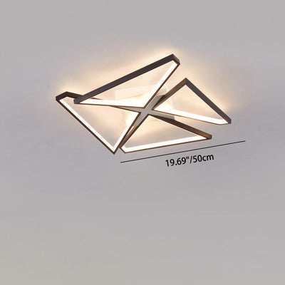 Modern Minimalist Triangle Patchwork Square Rectangle Aluminum Iron Silicone LED Flush Mount Ceiling Light For Bedroom