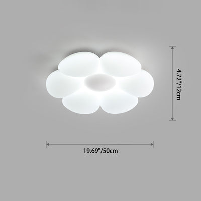 Contemporary Creative Daisy Flower PE Iron LED Flush Mount Ceiling Light For Bedroom