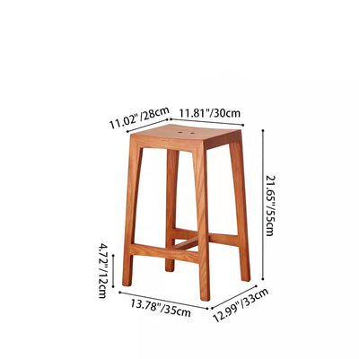 Modern Minimalist Rectangular Wooden Bar Stool Footrest For Dining Room