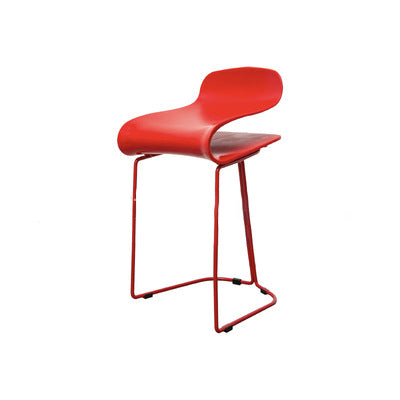 Contemporary Scandinavian ABS Steel Geometric Curved Bar Stool Backrest Footrest For Kitchen