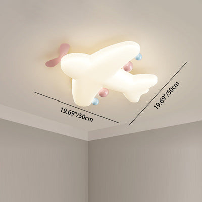 Modern Art Deco Airplane-Shape Heart-Shaped PE Iron LED Flush Mount Ceiling Light For Living Room