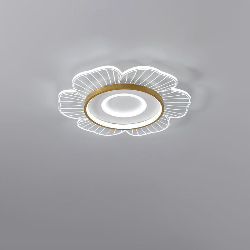 Modern Minimalist Floral Aluminum Acrylic LED Flush Mount Ceiling Light For Living Room