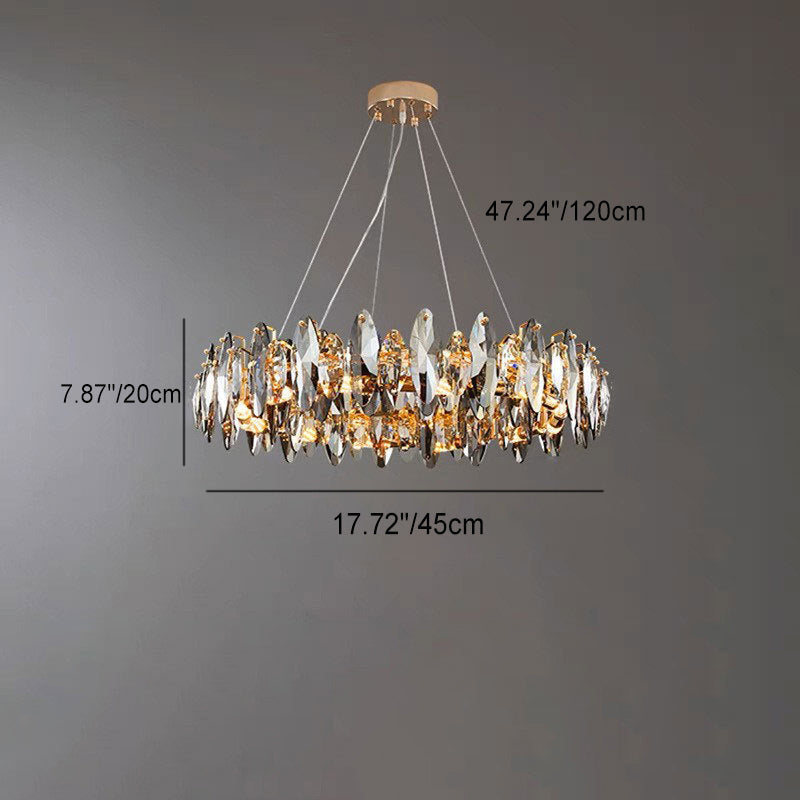 Modern Luxury Oval Crystal Iron 5/6/10 Light Chandelier For Living Room