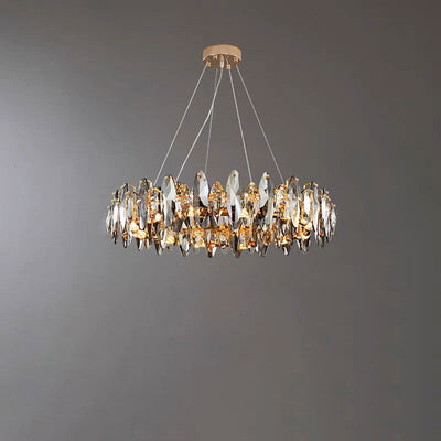 Modern Luxury Oval Crystal Iron 5/6/10 Light Chandelier For Living Room