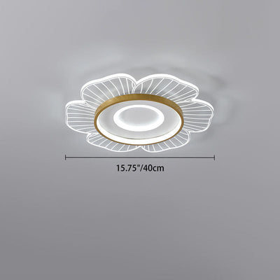 Modern Minimalist Floral Aluminum Acrylic LED Flush Mount Ceiling Light For Living Room