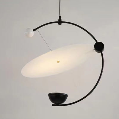 Contemporary Scandinavian Ring Hardware PC LED Pendant Light For Living Room