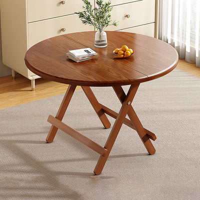 Contemporary Scandinavian Round Table Top Solid Wood Dining Table For 4 Seats