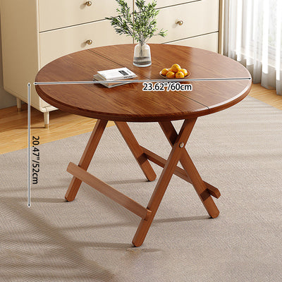 Contemporary Scandinavian Round Table Top Solid Wood Dining Table For 4 Seats