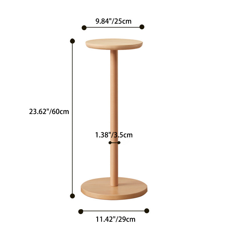 Modern Minimalist Round Wood End Table For Living Room