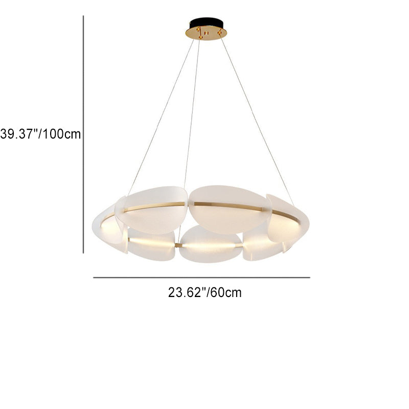 Modern Minimalist Round Iron Acrylic LED Chandelier For Bedroom