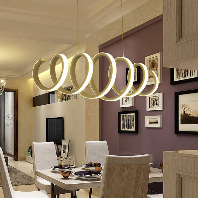 Contemporary Creative Spring Acrylic Hardware LED Island Light Pendant Light For Dining Room