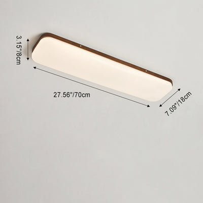 Modern Minimalist Rectangle Iron Acrylic LED Flush Mount Ceiling Light For Living Room