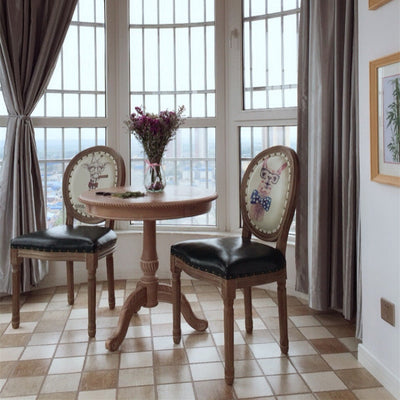 Traditional French Round Wood Coffee Table Three Legs For Living Room