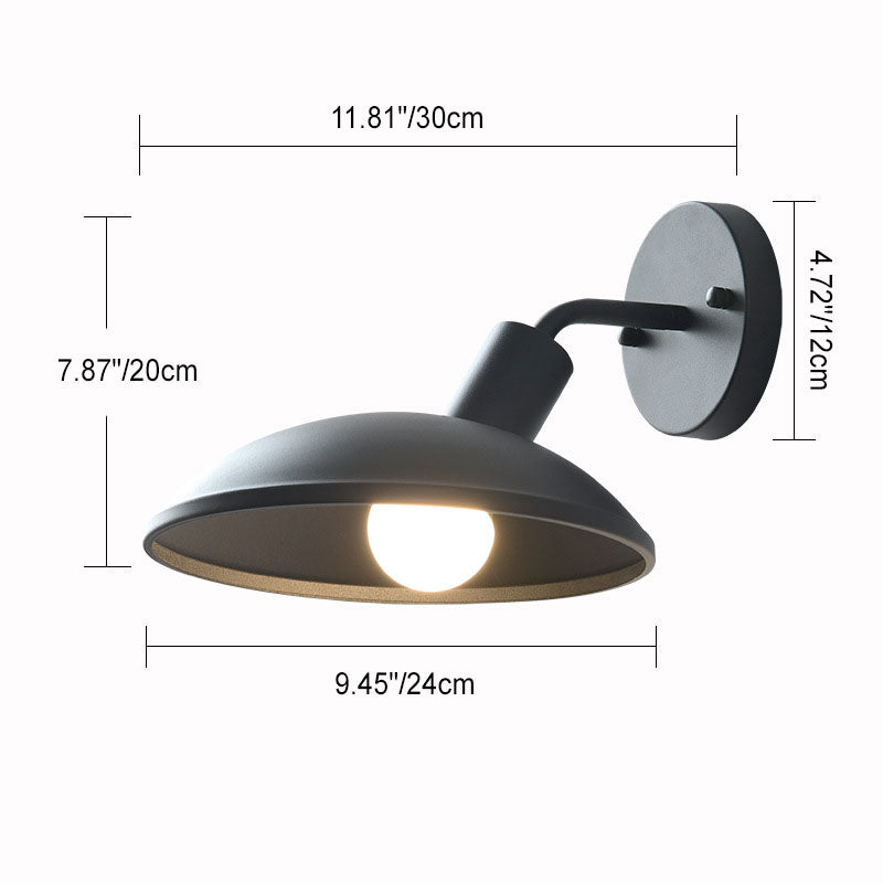 Modern Minimalist Waterproof Round Iron 1-Light Wall Sconce Lamp For Outdoor Patio