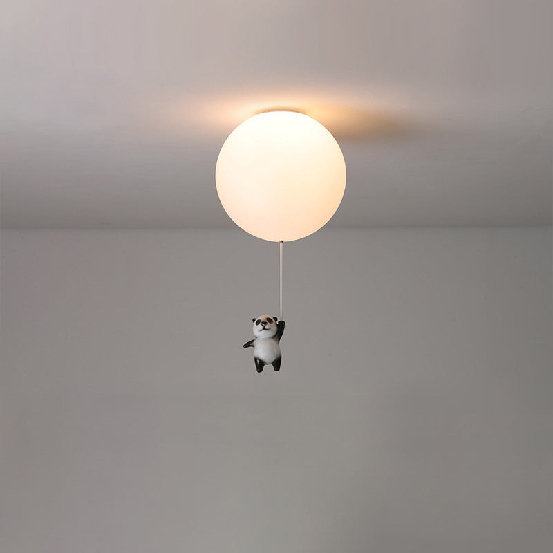 Modern Minimalist Bear Balloon PE Resin 1/3 Light Flush Mount Ceiling Light For Bedroom