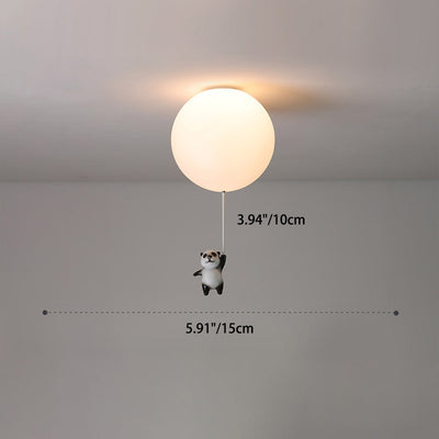 Modern Minimalist Bear Balloon PE Resin 1/3 Light Flush Mount Ceiling Light For Bedroom