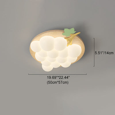 Plafonnier LED en plastique fer raisin contemporain pour chambre d'enfant créative 