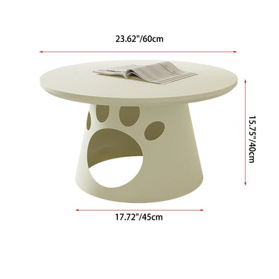 Contemporary Creative Cat's Paw Round Cone Base Faux Plate Iron Coffee Table For Living Room