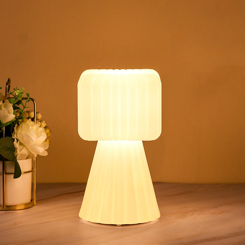 Modern Minimalist Column Geometric PE Shape RGB LED Table Lamp For Bedroom