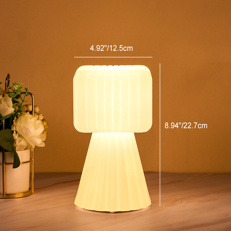 Modern Minimalist Column Geometric PE Shape RGB LED Table Lamp For Bedroom