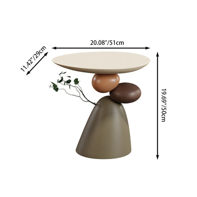 Contemporary Creative Round Elliptical Branch Slab Resin End Table For Bedroom