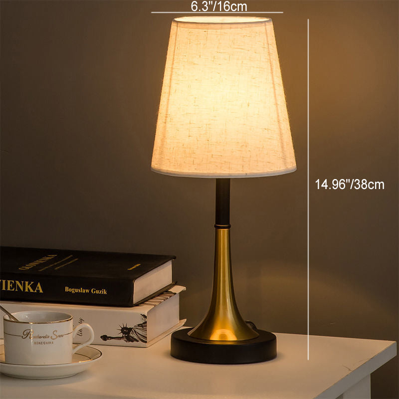 Contemporary Nordic Iron Cylinder 1-Light Table Lamp For Bedroom