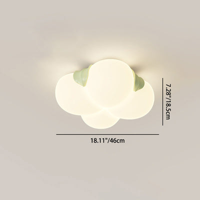 Modern Art Deco Bubble Flower PE Iron LED Flush Mount Ceiling Light For Bedroom