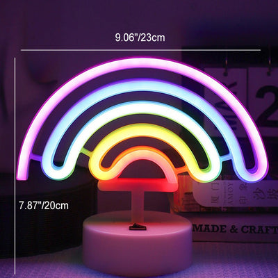 Contemporary Creative Rainbow Unicorn Plastic Acrylic LED Table Lamp For Bedroom