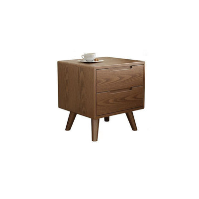 Modern Simplicity Square Rubber Wood Nightstand 1/2 Drawer For Bedside