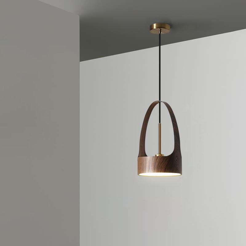 Contemporary Scandinavian Round Iron Acrylic LED Pendant Light For Bedroom