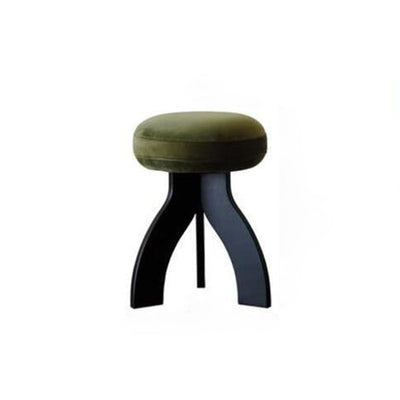 Contemporary Creative Round Lambswool Velvet Footstool Armless Backless For Entryways